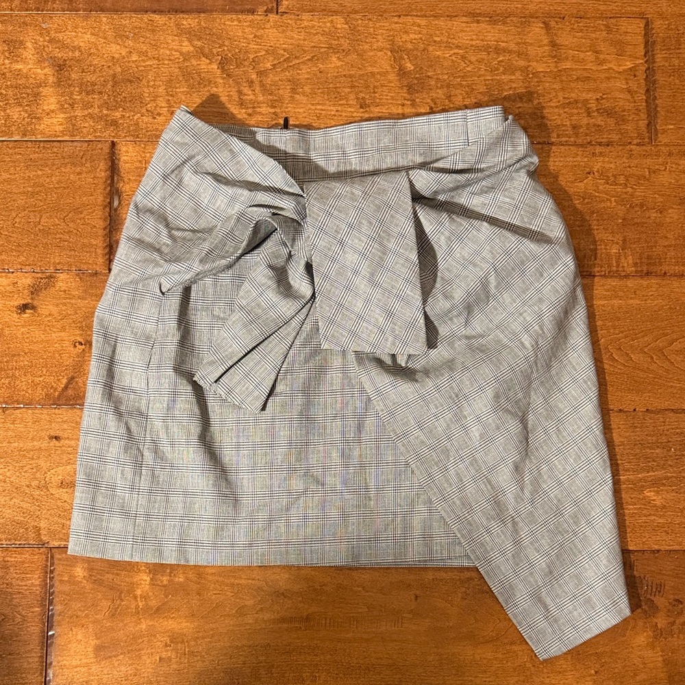 Zara Plaid Wrap Skirt in Gray